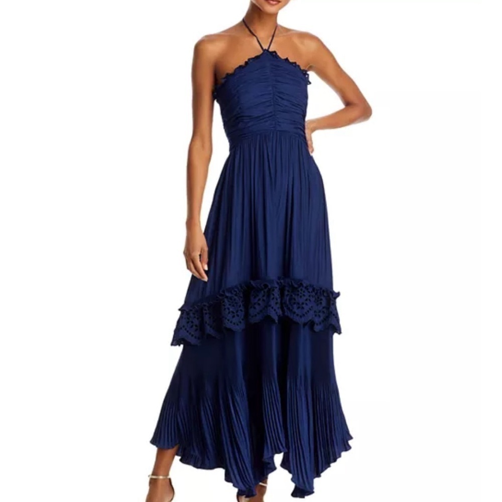 Ramy Brook Womens Dulce Maxi Dress in Blue Size Large NWOT